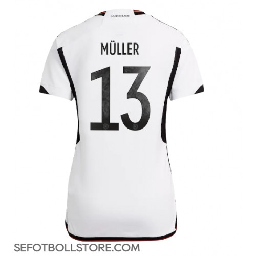 Tyskland Thomas Muller #13 Replika Hemmatröja Dam VM 2022 Kortärmad